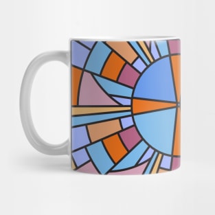 Art Deco Midcentury Vintage Stained Glass Mosaic Pattern Mug